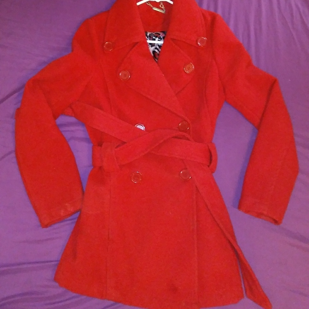 Jou Jou Fleece Double Breasted Pea Coat Medium